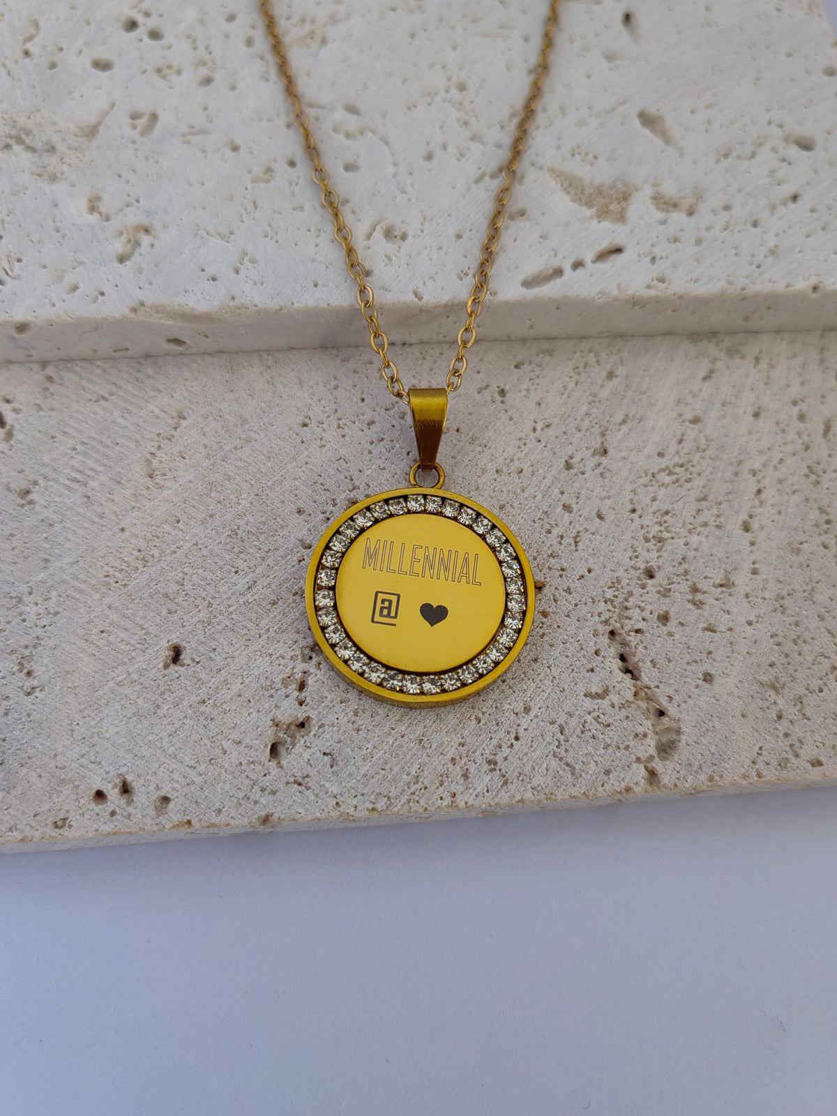 CIRCLE NAMEPLATE NECKLACE