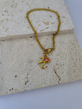 INITIAL WITH BIRTHSTONE CHARM BRACELET