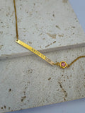 BIRTHSTONE NAMEPLATE BRACELET