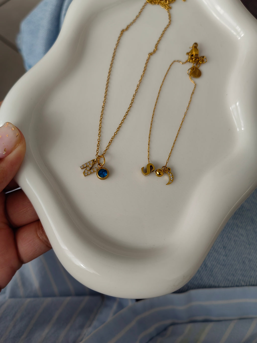 DAINTY INITIAL CHARM NECKLACE