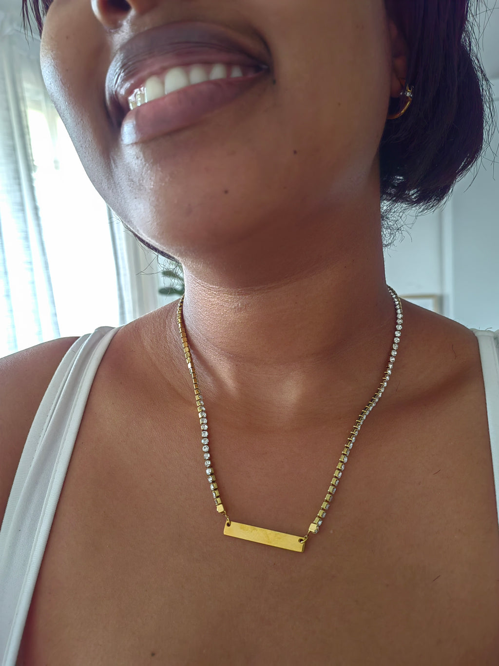 TENNIS NAMEPLATE NECKLACE