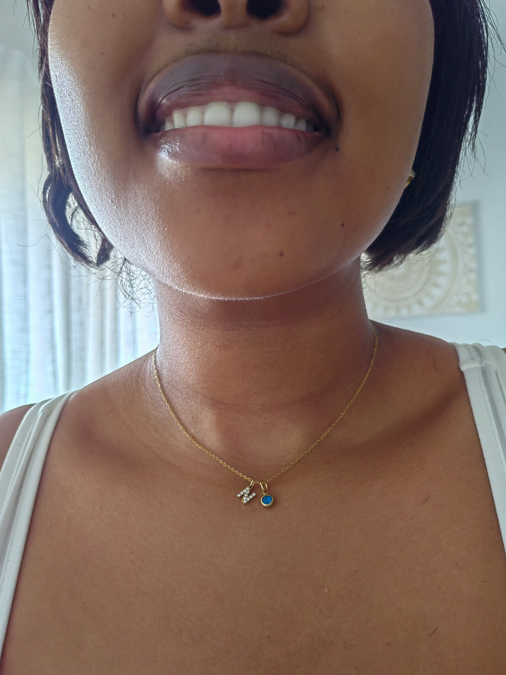 DAINTY INITIAL CHARM NECKLACE