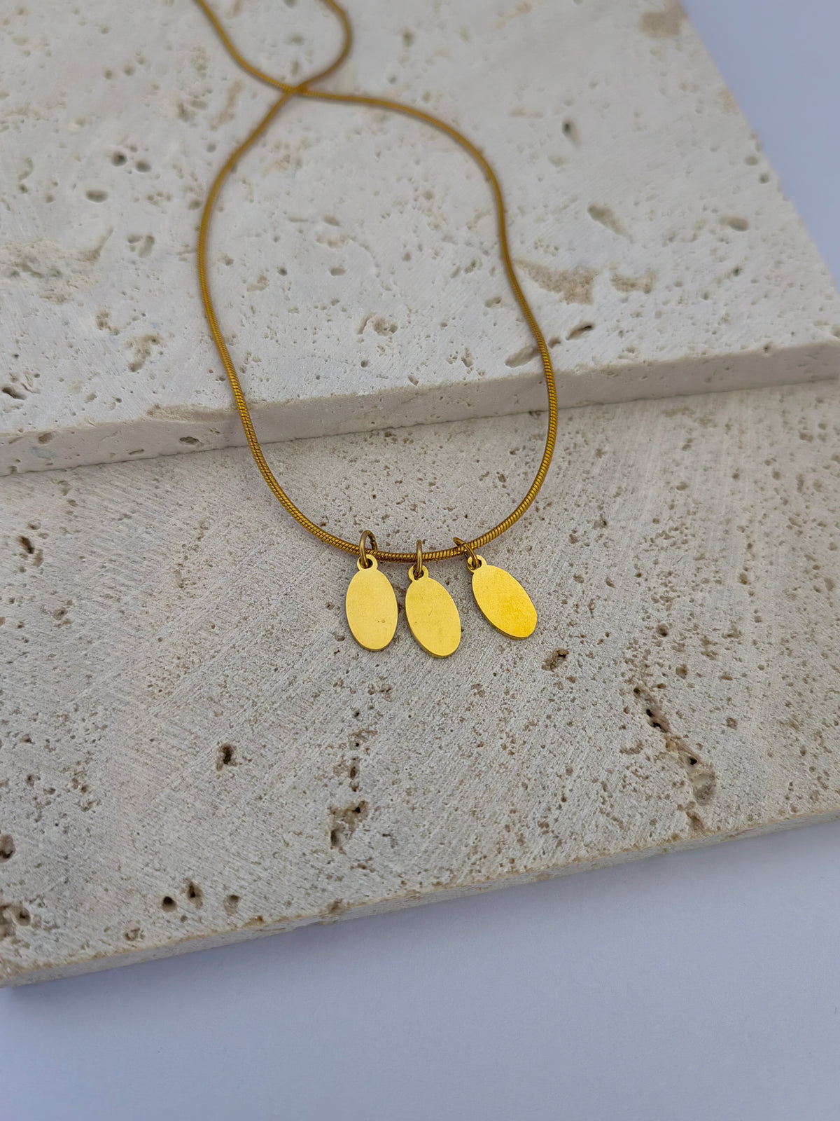 OVAL COIN INITIAL NECKLACE