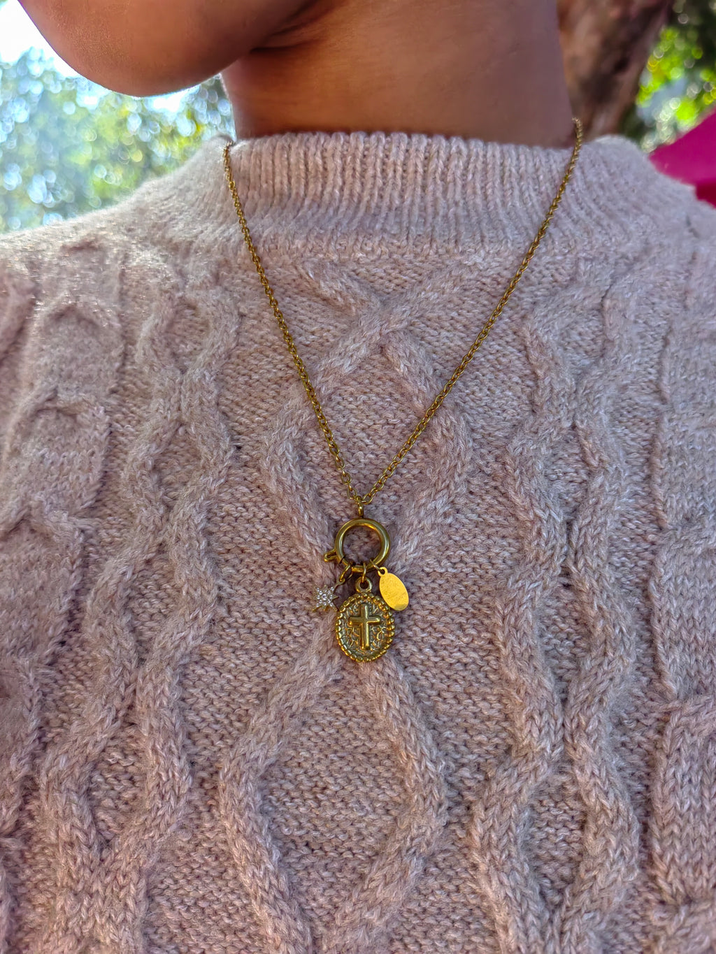 TEENS CROSS CHARM NECKLACE