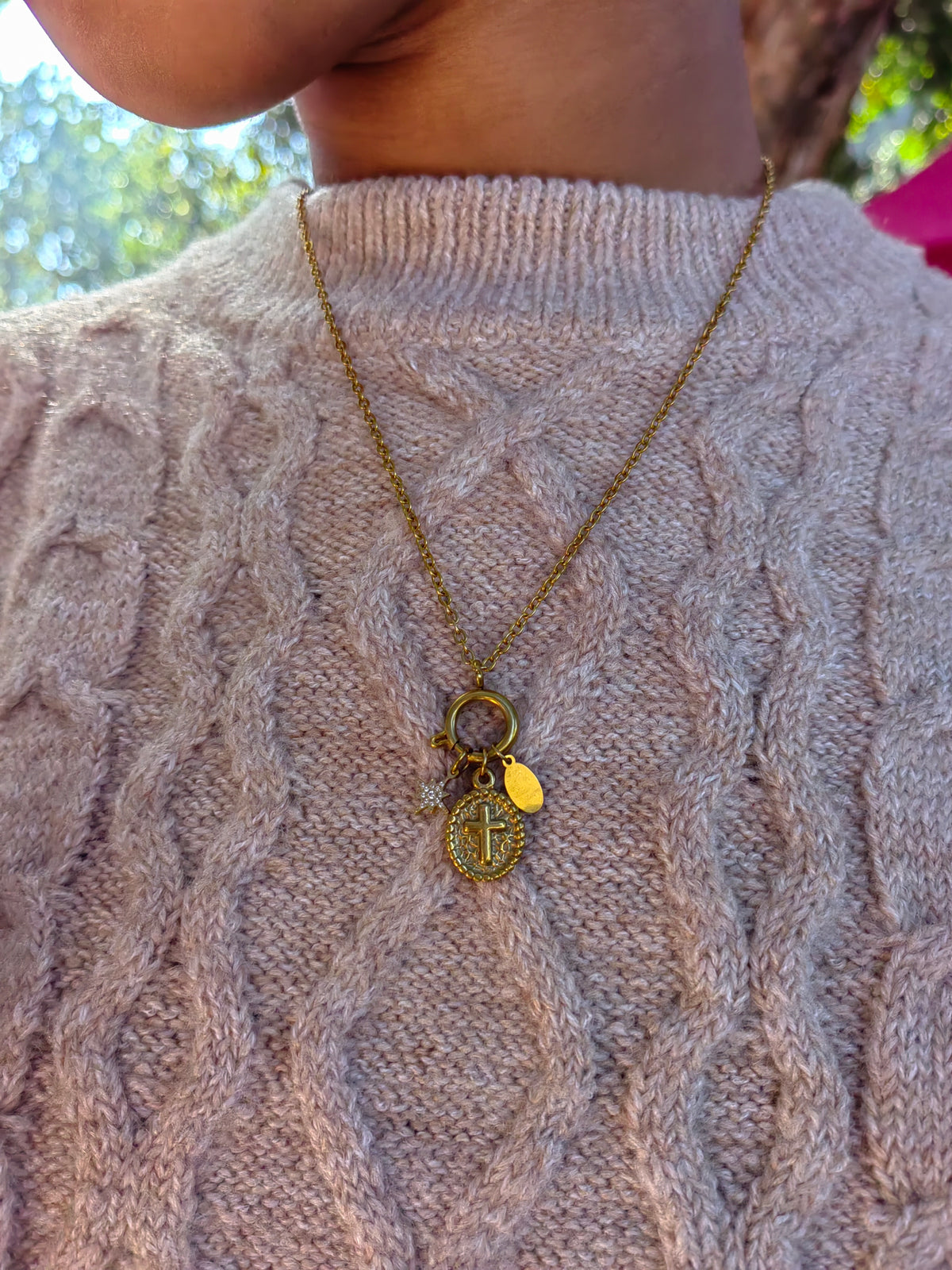 TEENS CROSS CHARM NECKLACE