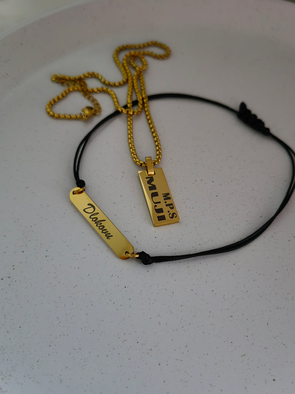 MEN'S ROPE NAMEPLATE BRACELET