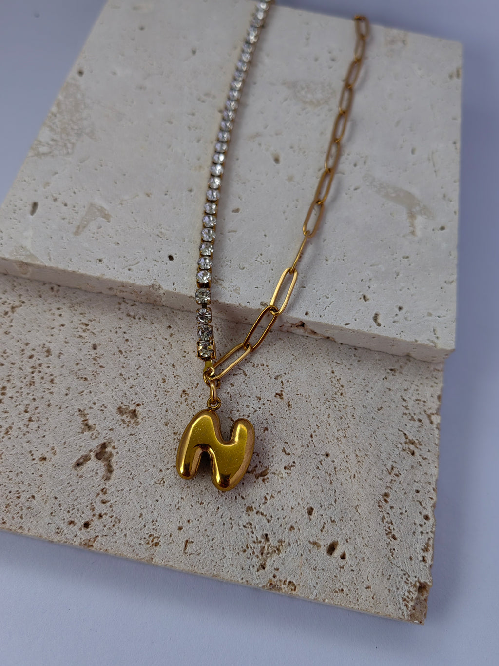 BUBBLE INITIAL NECKLACE