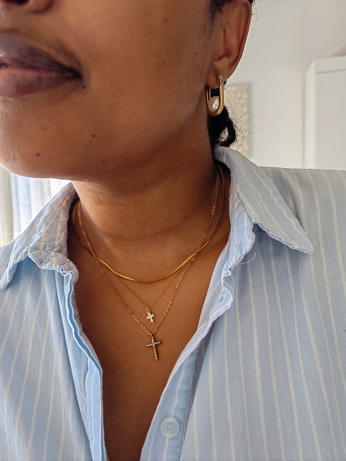 CUBIC CROSS NECKLACE