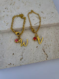 BFF/SISTER/COUPLE INITIAL WITH BIRTHSTONE CHARM BRACELET SET
