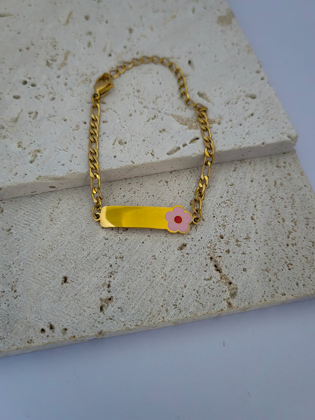 GIRLS FLOWER NAMEPLATE BRACELET