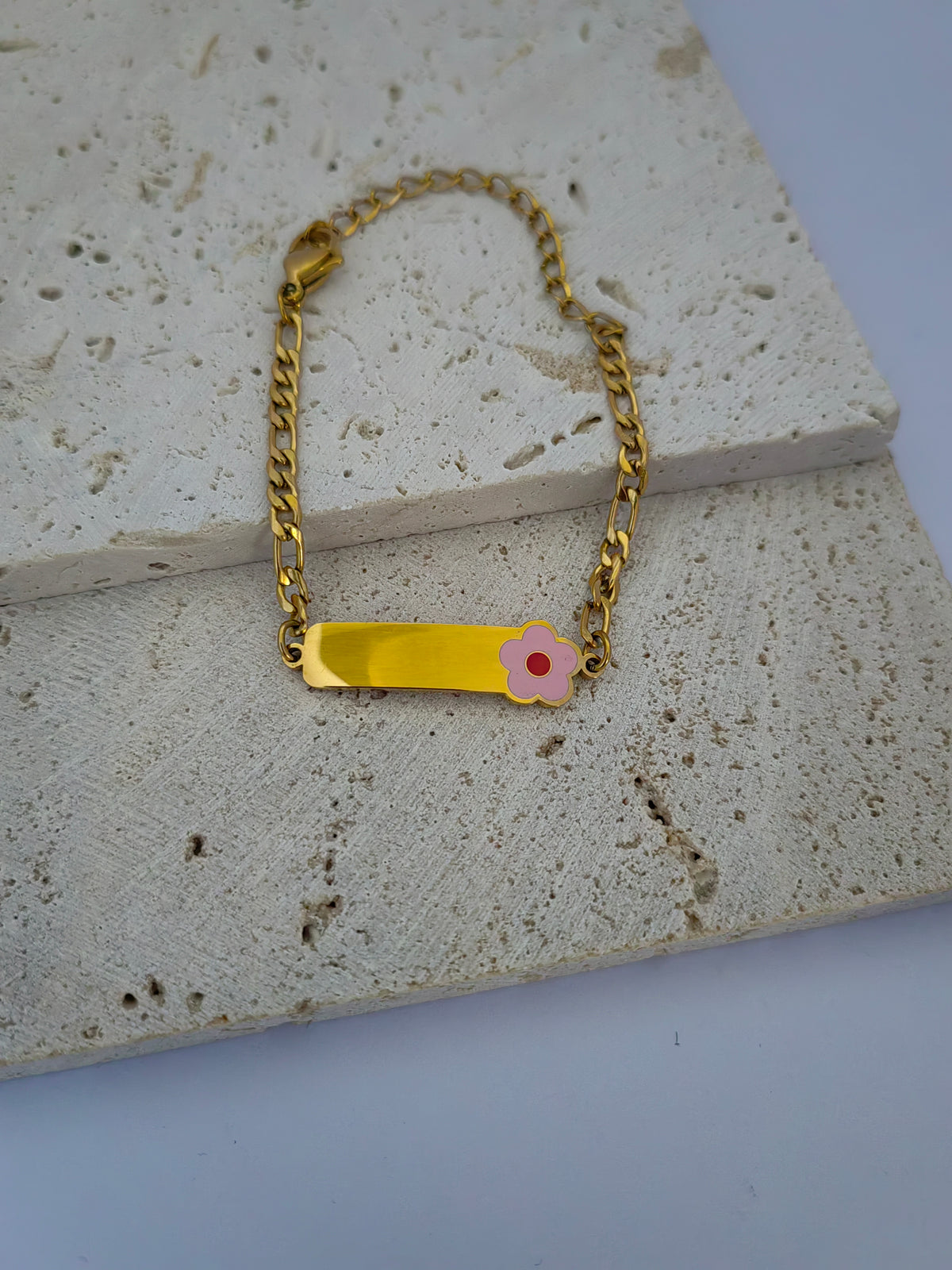 GIRLS FLOWER NAMEPLATE BRACELET