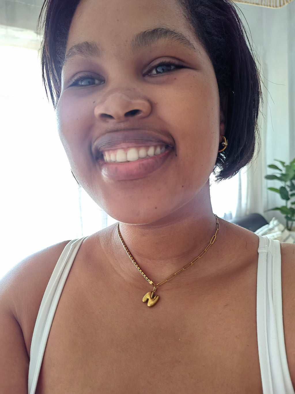 BUBBLE INITIAL NECKLACE