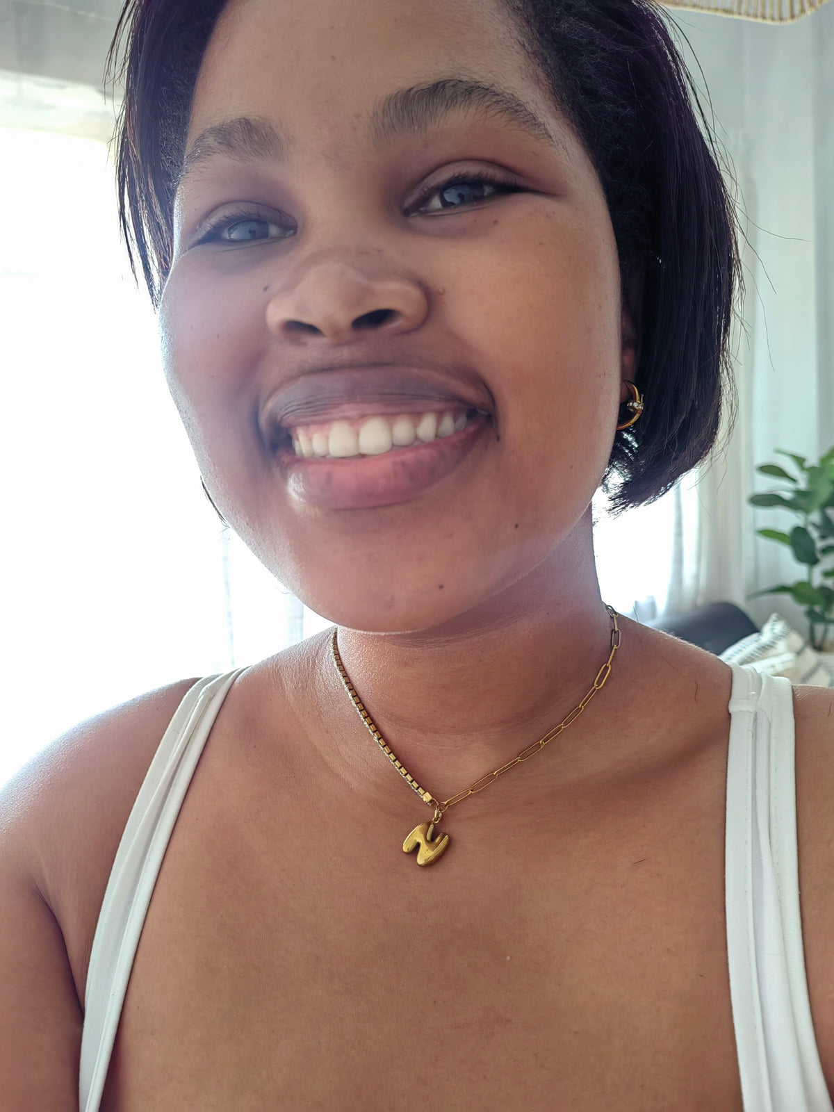 BUBBLE INITIAL NECKLACE
