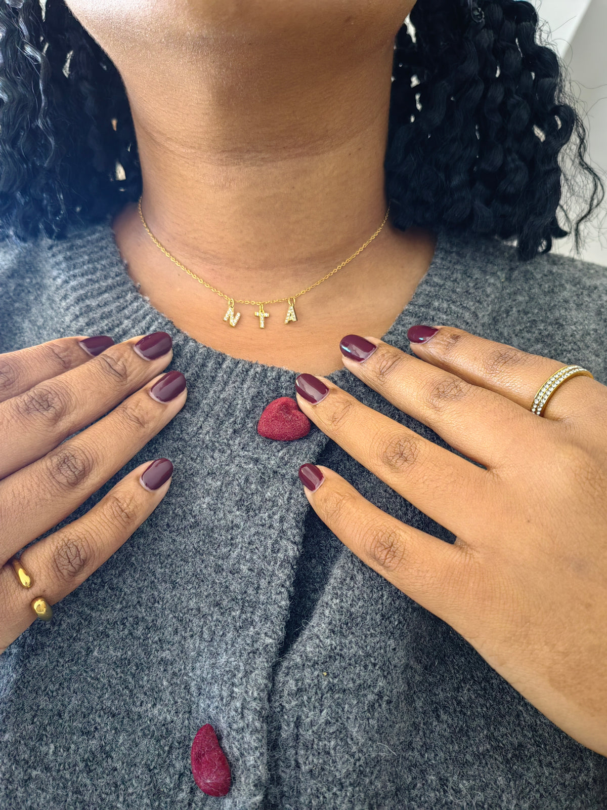 3 LETTER CUBIC NECKLACE