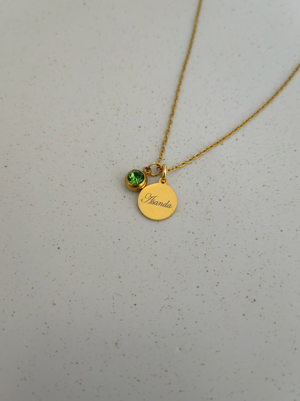 TEEN ROUND NAMEPLATE WITH BIRTHSTONE