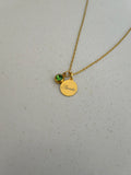 TEEN ROUND NAMEPLATE WITH BIRTHSTONE