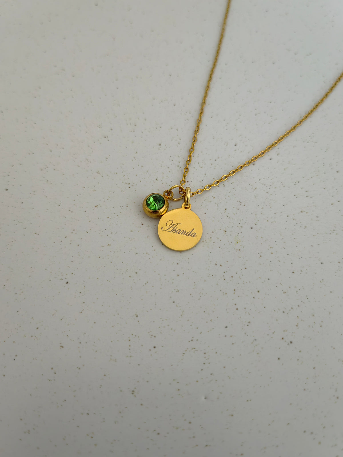 TEEN ROUND NAMEPLATE WITH BIRTHSTONE