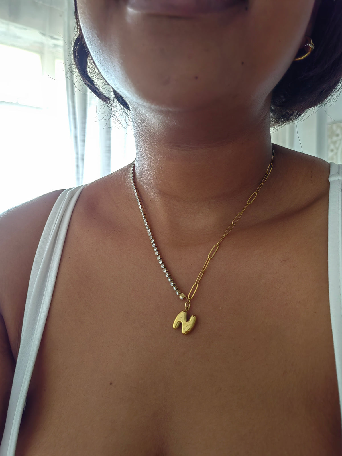 BUBBLE INITIAL NECKLACE
